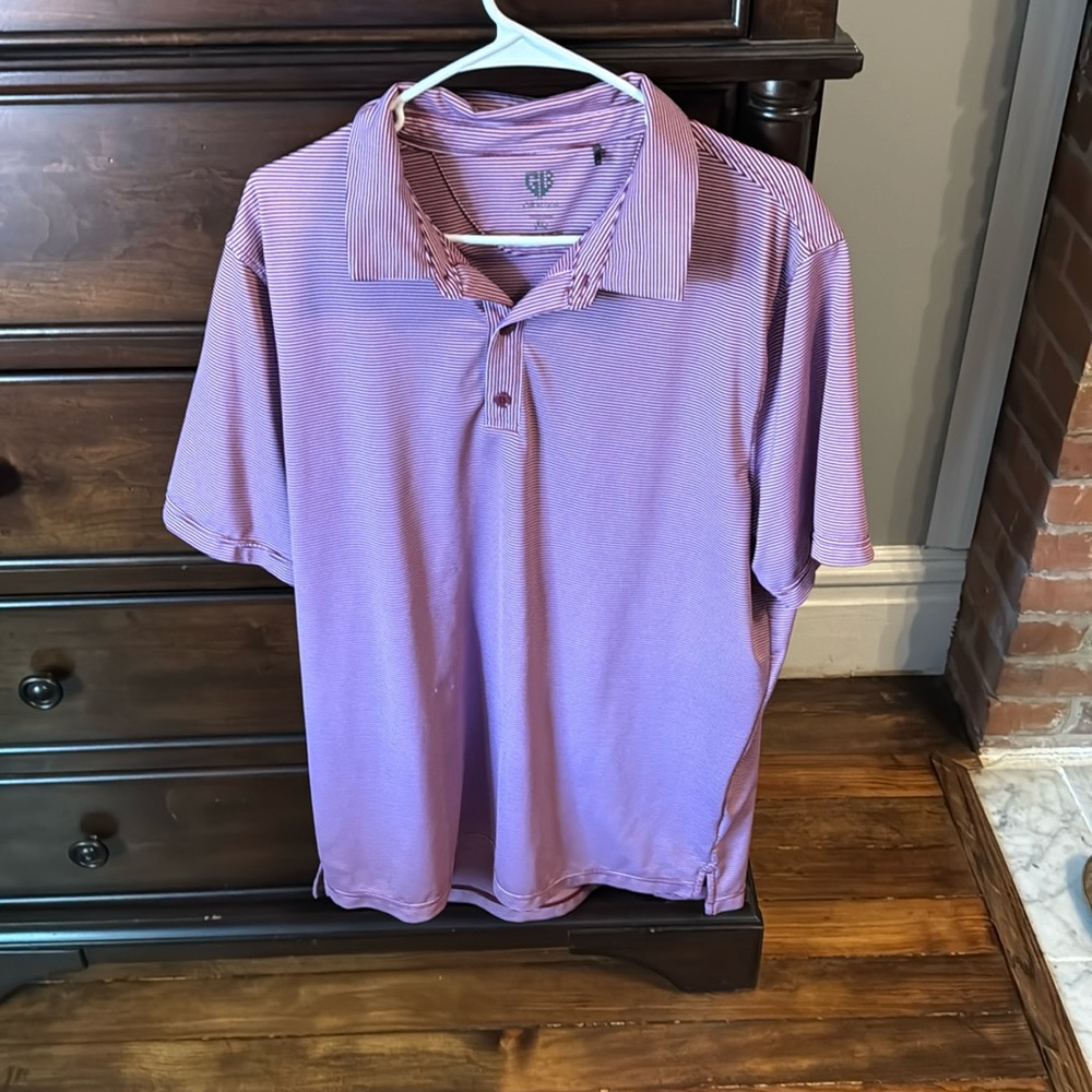 Red and white stripes polo